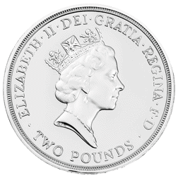 Pre-Owned 1995 UK WWII £2 Piedfort Proof Silver Coin - VAT Free