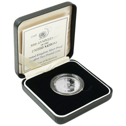 Pre-Owned 1995 UK United Nations £2 Piedfort Proof Silver Coin - VAT Free