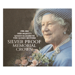 Pre-Owned 2002 UK Queen Mother Memorial Proof Silver Crown - VAT Free