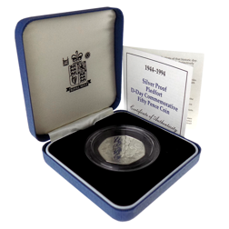Pre-Owned 1994 UK D-Day Commemorative Silver Proof Piedfort 50p Coin - VAT Free