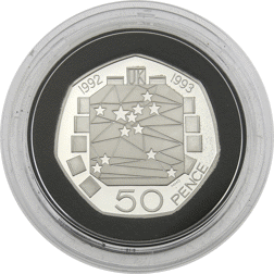 Pre-Owned UK 1992 - 1993 50p Proof Silver Coin - VAT Free