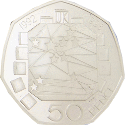 Pre-Owned UK 1992 - 1993 50p Proof Silver Coin - VAT Free