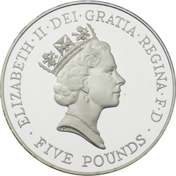 Pre-Owned 1996 UK Queen Elizabeth II 70th Birthday Proof Silver Crown Coin - VAT Free