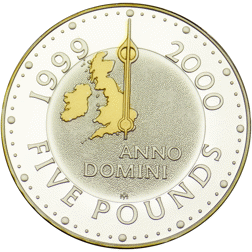 Pre-Owned UK 2000 Millennium £5 Proof Silver Crown Coin - VAT Free