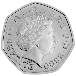 Pre-Owned 2000 UK Public Libraries Silver Proof Piedfort 50p Coin - VAT Free