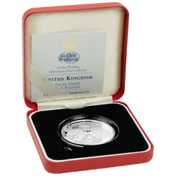 Pre-Owned 1997 Golden Wedding Anniversary £5 Proof Silver Coin - VAT Free