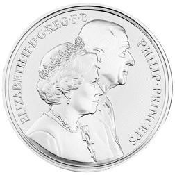 Pre-Owned 1997 Golden Wedding Anniversary £5 Proof Silver Coin - VAT Free
