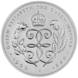 Pre-Owned 1990 UK Queen Mother 90th Birthday Proof Silver Crown - VAT Free