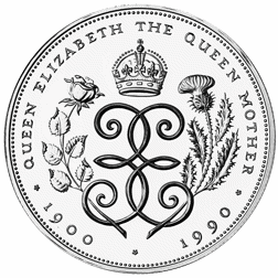 Pre-Owned 1990 UK Queen Mother 90th Birthday Proof Silver Crown - VAT Free
