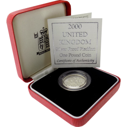 Pre-Owned 2000 UK £1 Silver Proof Piedfort Coin - VAT Free