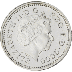 Pre-Owned 2000 UK £1 Piedfort Proof Silver Coin - VAT Free