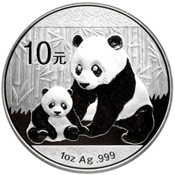 Pre-Owned Chinese Panda 1oz Silver Coin - Mixed Dates - VAT Free
