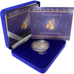 Pre-Owned UK 2000 Millennium Silver Proof Crown - VAT Free