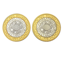 Pre-Owned 1997-1998 UK £2 Silver Proof Design 2 Coin Set - VAT Free