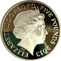Pre-Owned 2013 UK Coronation 60th Anniversary £5 Gold Plated Proof Silver Coin - VAT Free