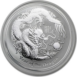 Pre-Owned 2012 Australian Lunar Dragon 1oz Silver Coin - VAT Free