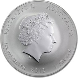 Pre-Owned 2012 Australian Lunar Dragon 1oz Silver Coin - VAT Free
