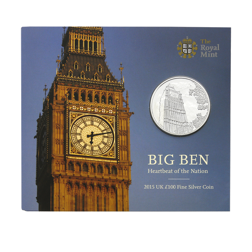 Pre-Owned 2015 UK Big Ben £100 Fine Silver Coin - VAT Free