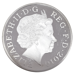 Pre-Owned 2010 UK Restoration of the Monarchy Piedfort £5 Silver Coin - VAT Free