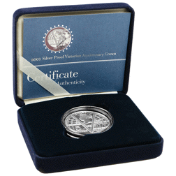 Pre-Owned 2001 UK Victorian Anniversary Proof Silver Crown - VAT Free