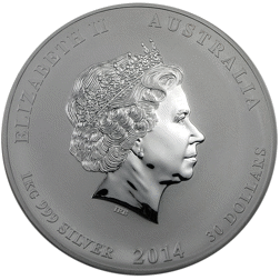 Pre-Owned 2014 Australian Lunar Horse 1kg Silver Coin - VAT Free