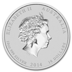 Pre-Owned 2014 Australian Lunar Horse 10oz Silver Coin - VAT Free