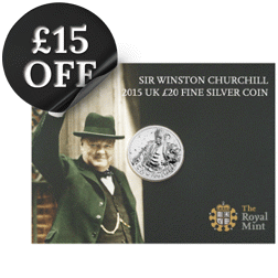 Pre-Owned 2015 Sir Winston Churchill £20 Silver Coin - Carded - VAT Free