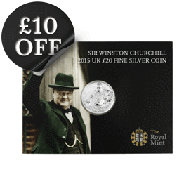 Pre-Owned 2015 Sir Winston Churchill £20 Silver Coin - Carded
