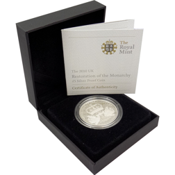 Pre-Owned 2010 Restoration of the Monarchy £5 Proof Silver Coin - VAT Free