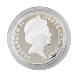 Pre-Owned 2000 Australia Royal Visit 50 Cent Proof Silver Coin - VAT Free