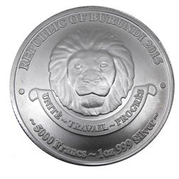 Pre-Owned 2015 Burundi Lion 1oz Silver Coin - VAT Free