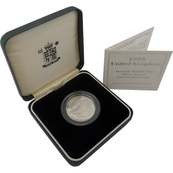 Pre-Owned 1995 UK WWII Silver Proof £2 Coin - VAT Free