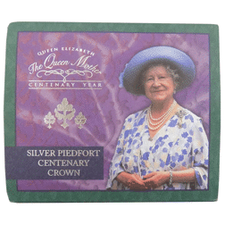 Pre-Owned 1900-2000 Silver Piedfort Queen Mother Centenary Crown - VAT Free