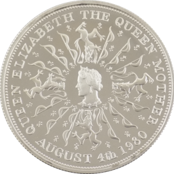 Pre-Owned 1980 UK Queen Mother 80th Birthday Proof Silver Crown Coin - VAT Free
