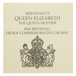 Pre-Owned 1980 UK Queen Mother 80th Birthday Proof Silver Crown Coin - VAT Free