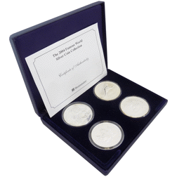Pre-Owned 2004 UK Famous World 1oz Silver 4 Coin Collection - VAT Free