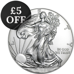 Pre-Owned USA Eagle 1oz Silver Coin - Mixed Dates - VAT Free