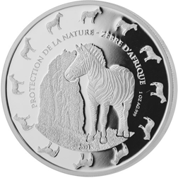 Pre-Owned 2015 Benin Protection De La Nature Zebra 1oz Silver Coin - VAT Free