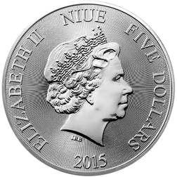 Pre-Owned 2015 Niue Hawksbill Turtle 2oz Silver Coin - VAT Free