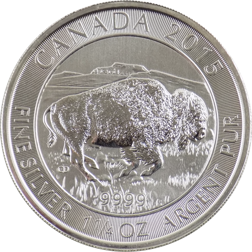 Pre-Owned 2015 Canadian Bison 1.25oz Silver Coin - Vat Free