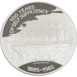 Pre-Owned 1985 Falkland Islands 100th Anniversary of Self Sufficiency £25 Silver Proof Coin - VAT Fr