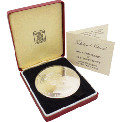 Pre-Owned 1985 Falkland Islands 100th Anniversary of Self Sufficiency £25 Silver Proof Coin - VAT Fr