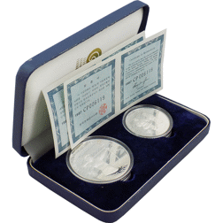 Pre-Owned 1988 South Korea Seoul Olympics Archery & Shuttlecock Proof Silver 2 Coin Set - VAT Free