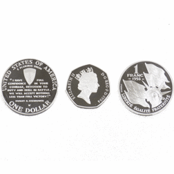 Pre-Owned 1994 50th Anniversary of the Allied Invasion of Europe Proof Silver 3-Coin Collection - VAT Free