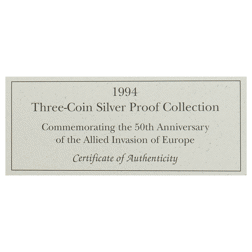 Pre-Owned 1994 50th Anniversary of the Allied Invasion of Europe Proof Silver 3-Coin Collection - VA