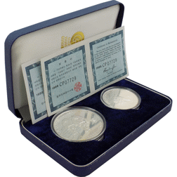 Pre-Owned 1988 South Korea Seoul Olympics Cycling & Ssirum Proof Silver 2 Coin Set - VAT Free