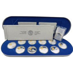 Pre-Owned 1991 Canada Powered Flight in Canada Proof Silver 10 Coin Set - VAT Free