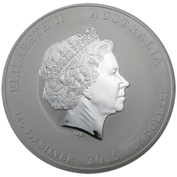Pre-Owned 2015 Australian Lunar Goat 1kg Silver Coin - VAT Free