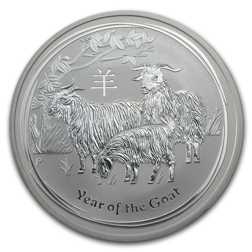 Pre-Owned 2015 Australian Lunar Goat 1oz Silver Coin - VAT Free