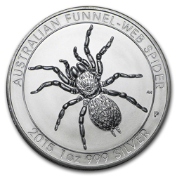 Pre-Owned 2015 Australian Funnel-Web Spider 1oz Silver Coin - VAT Free